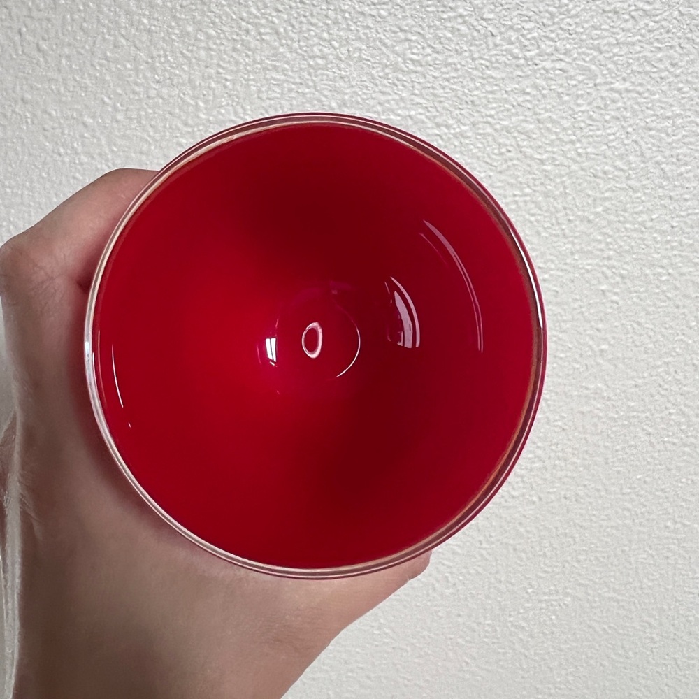 Glassybaby bright red votive handblown glass candle holder - Picture 2 of 4